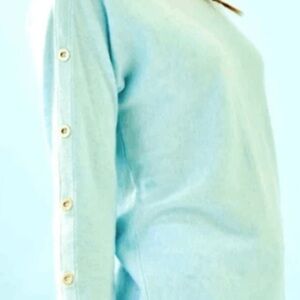 Lilly Pulitzer heathered whisper blue Milton  Sweater with Classic Design